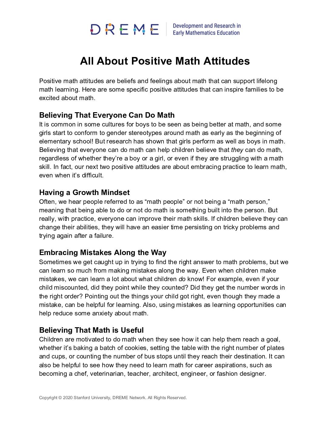 Download All About Positive Math Attitudes PDF PDF